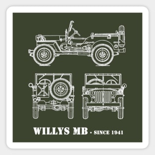 classic military vehicle WW2 Magnet